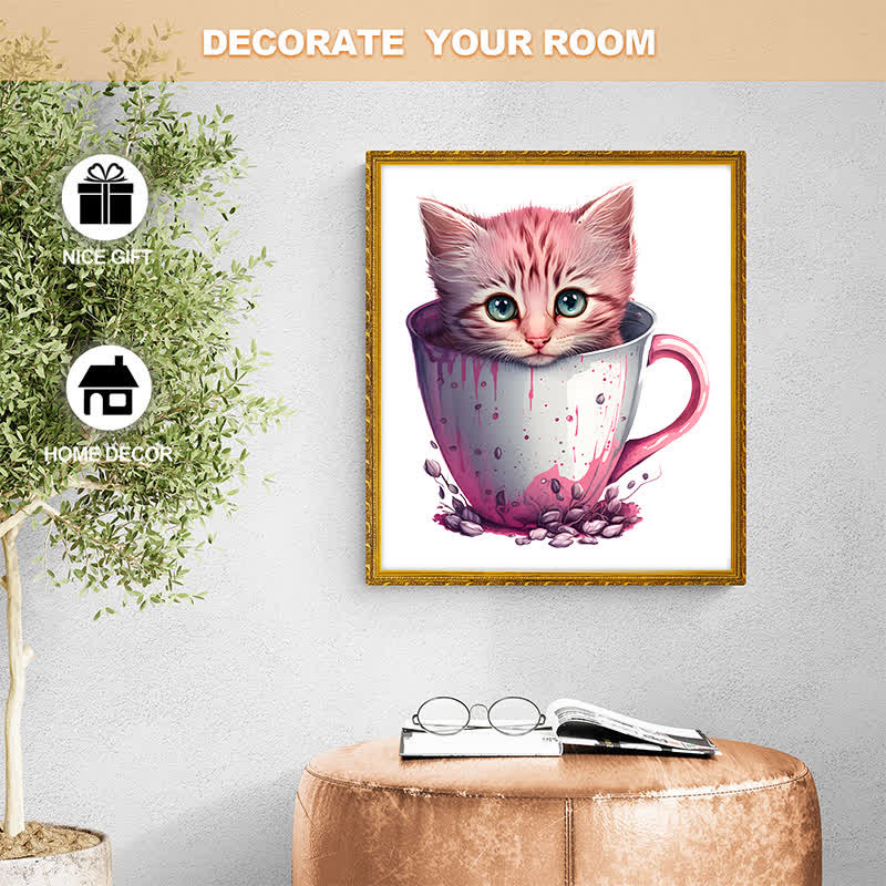  Cute teacup cat -4 Wooden Jigsaw Puzzle - image 5