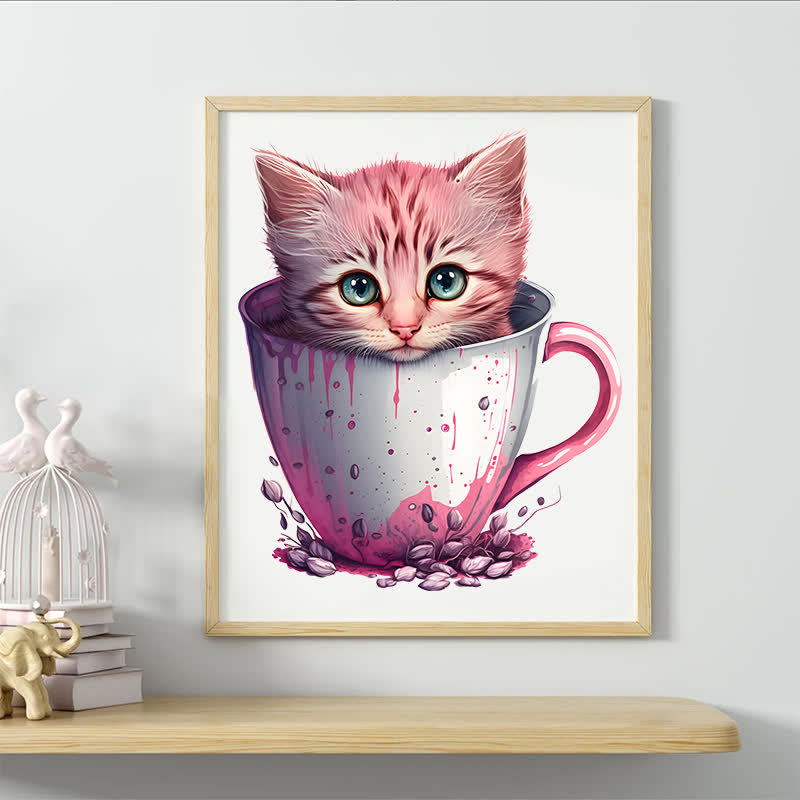  Cute teacup cat -4 Wooden Jigsaw Puzzle - image 3