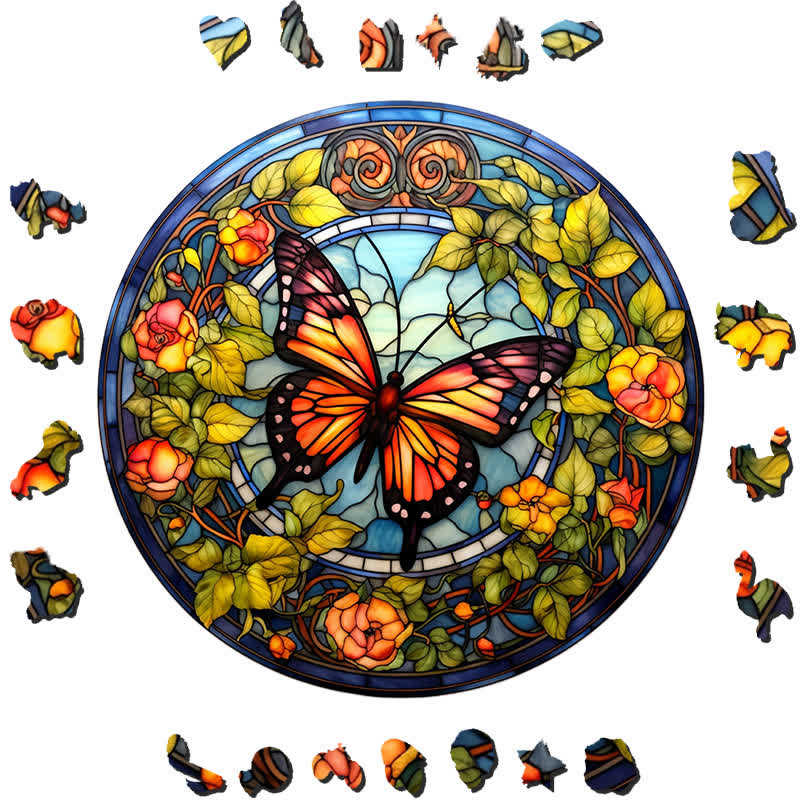 Garden Butterfly -4 Wooden Jigsaw Puzzle - image 1