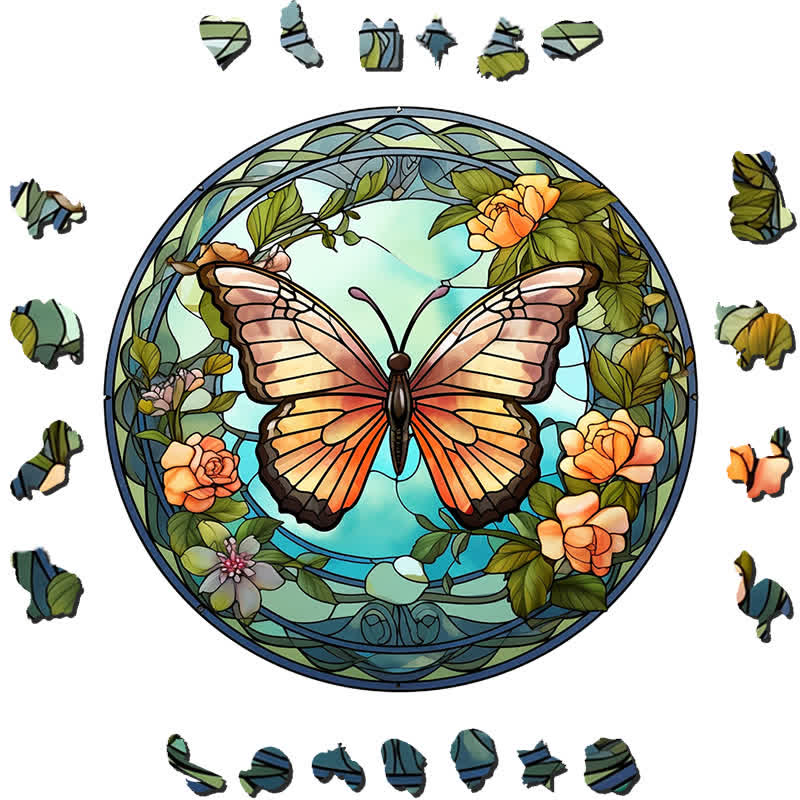 Garden Butterfly -2 Wooden Jigsaw Puzzle - image 1