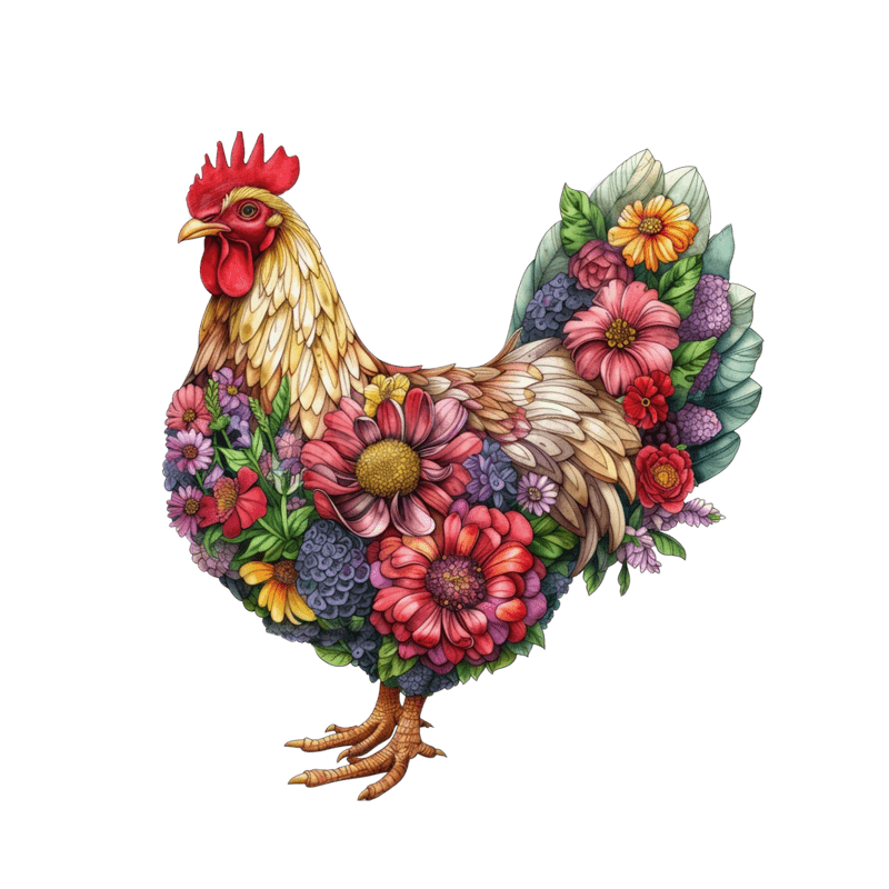 Floral Rooster - Wooden Jigsaw Puzzle - A3 - Wooden Gift Packaging - image 0