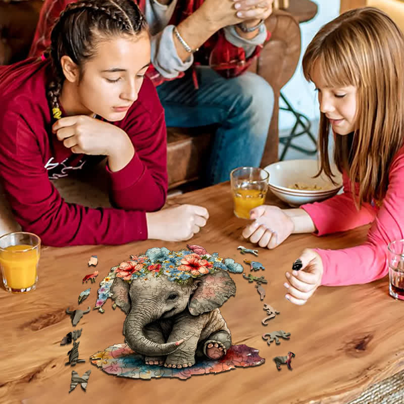 Cute baby elephant - Wooden Jigsaw Puzzle - image 6