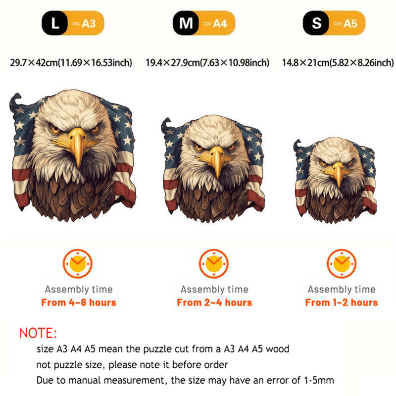 Eagle With American Flag - Wooden Jigsaw Puzzle - image 2