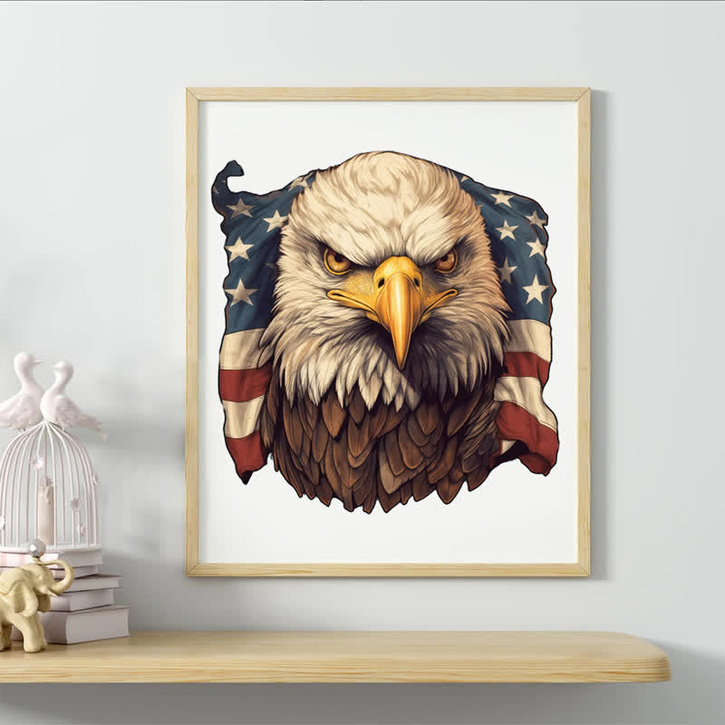 Eagle With American Flag - Wooden Jigsaw Puzzle - image 5