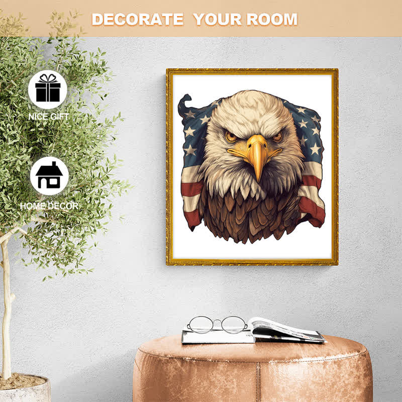 Eagle With American Flag - Wooden Jigsaw Puzzle - image 8