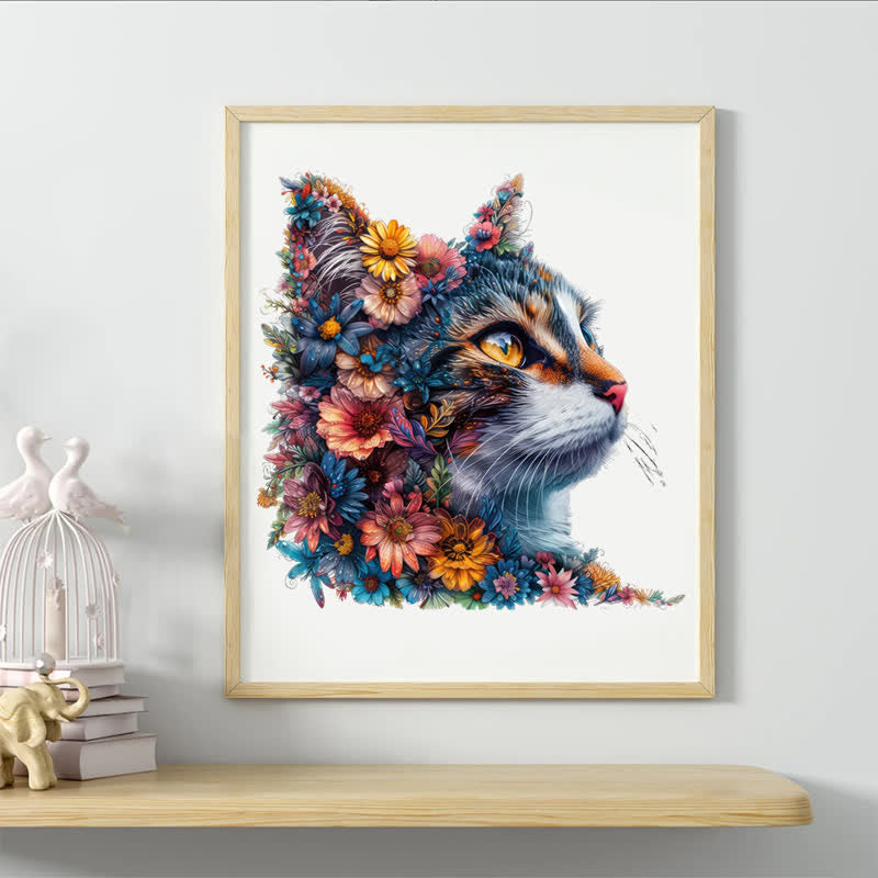 Floral Cat - Wooden Jigsaw Puzzle - image 4