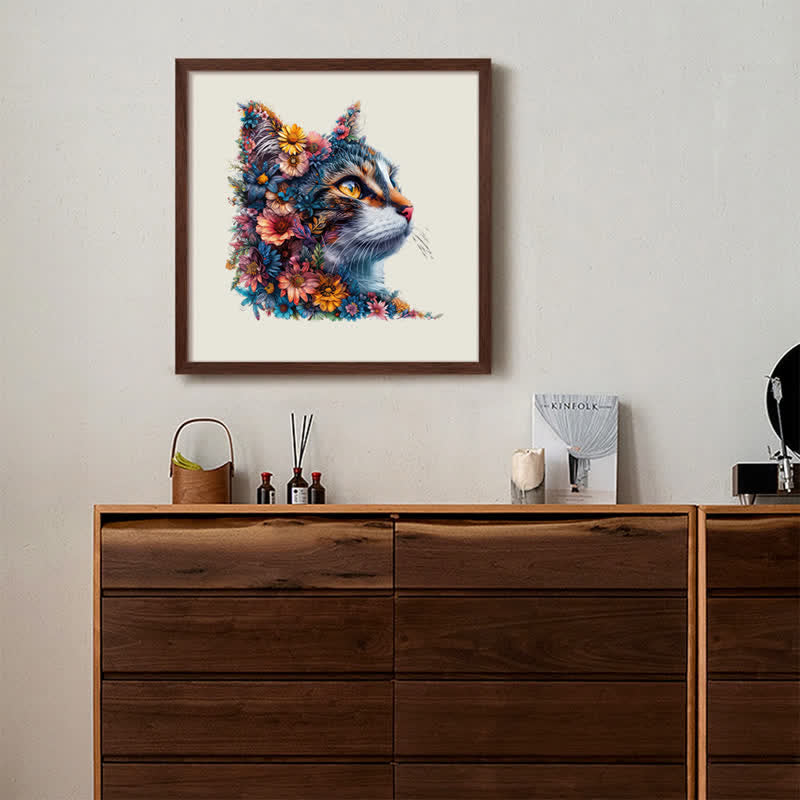 Floral Cat - Wooden Jigsaw Puzzle - image 7