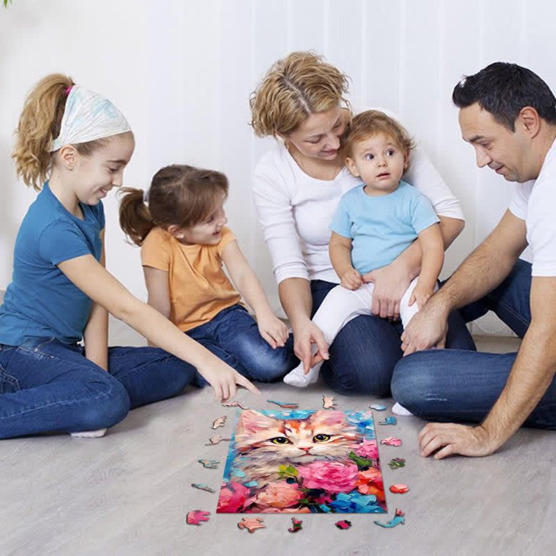 Funny Cat Painting - Wooden Jigsaw Puzzle - image 3