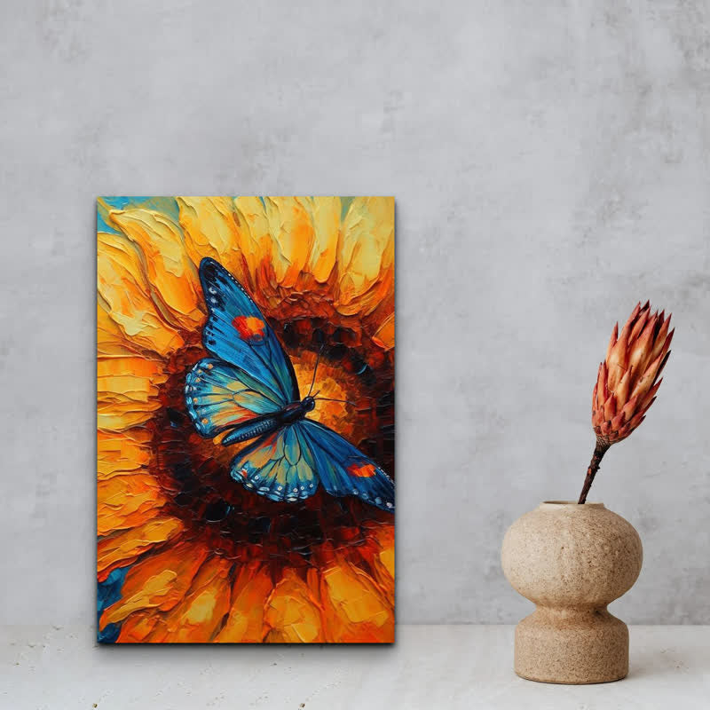 Sunflowers and a Blue Butterfly - Wooden Jigsaw Puzzle - image 4