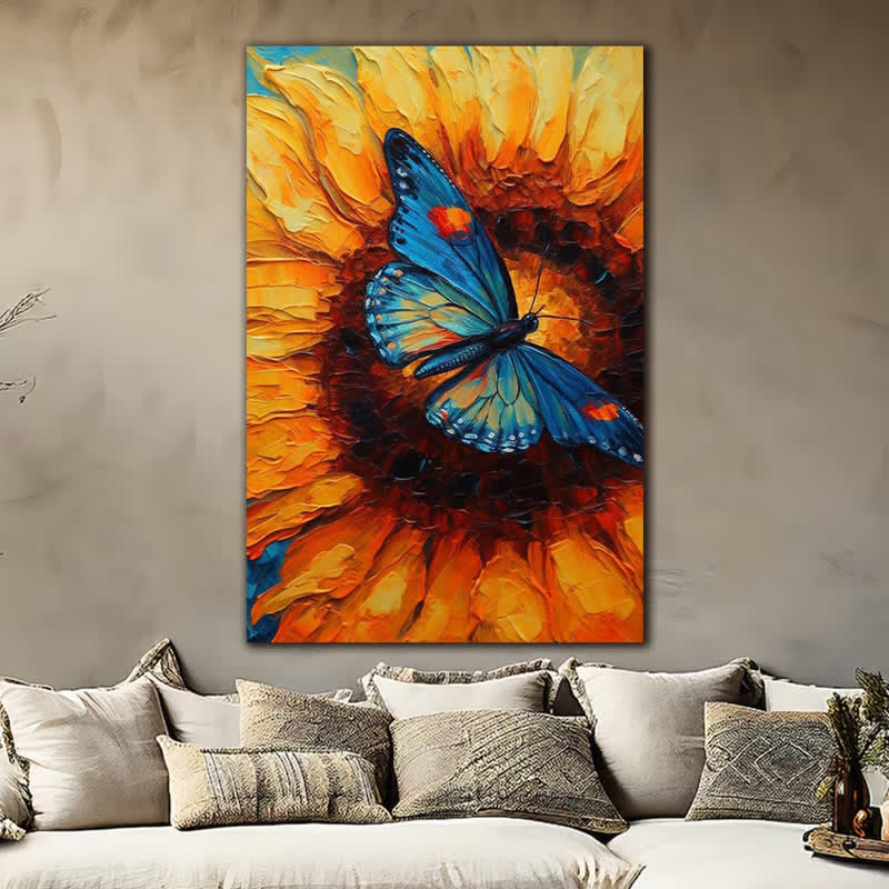 Sunflowers and a Blue Butterfly - Wooden Jigsaw Puzzle - image 6