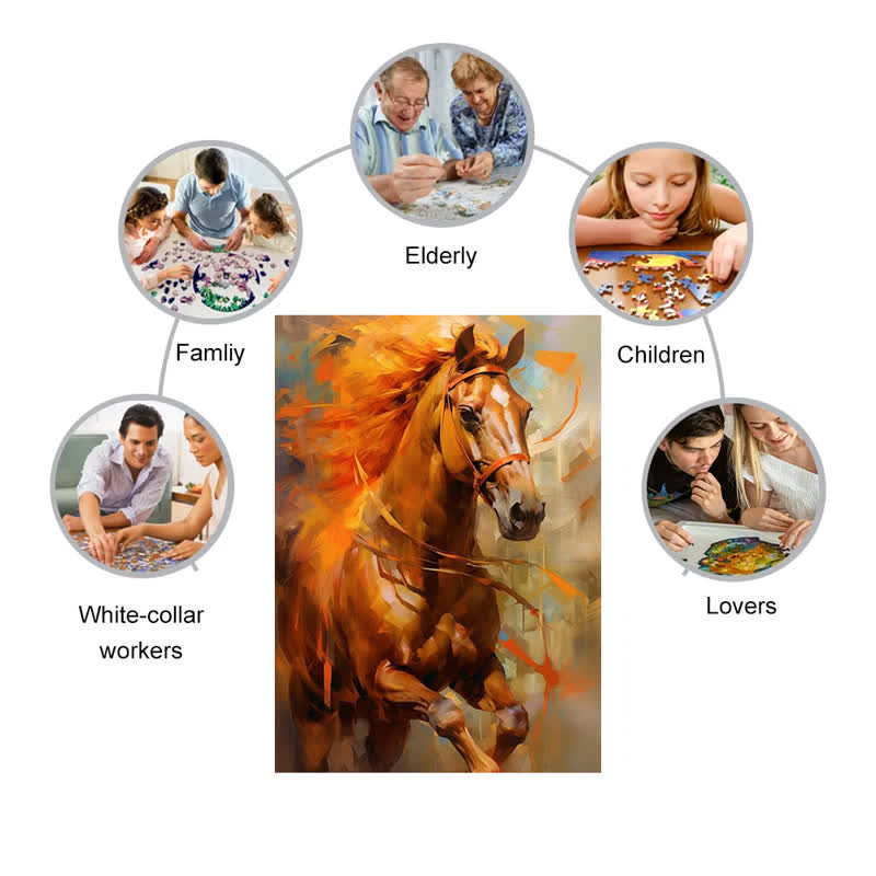 Golden Horse - Wooden Jigsaw Puzzle - image 5