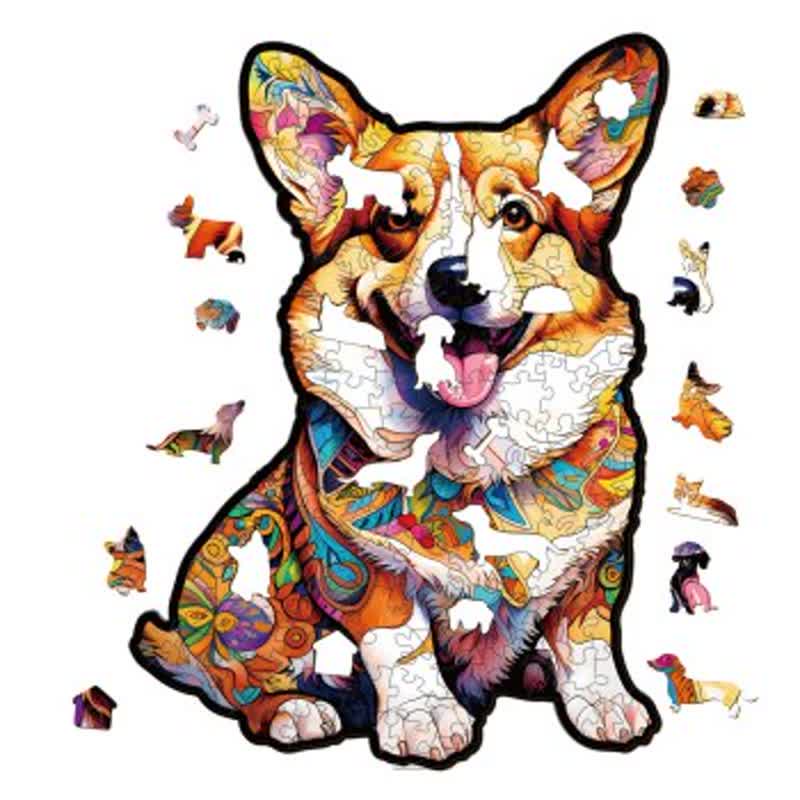 Smart Corgi Dog - Wooden Jigsaw Puzzle - image 1