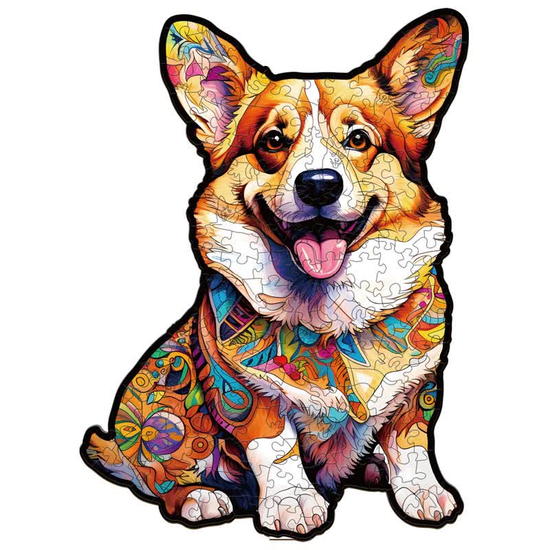 Smart Corgi Dog - Wooden Jigsaw Puzzle - A3 - Carton Packaging - image 0