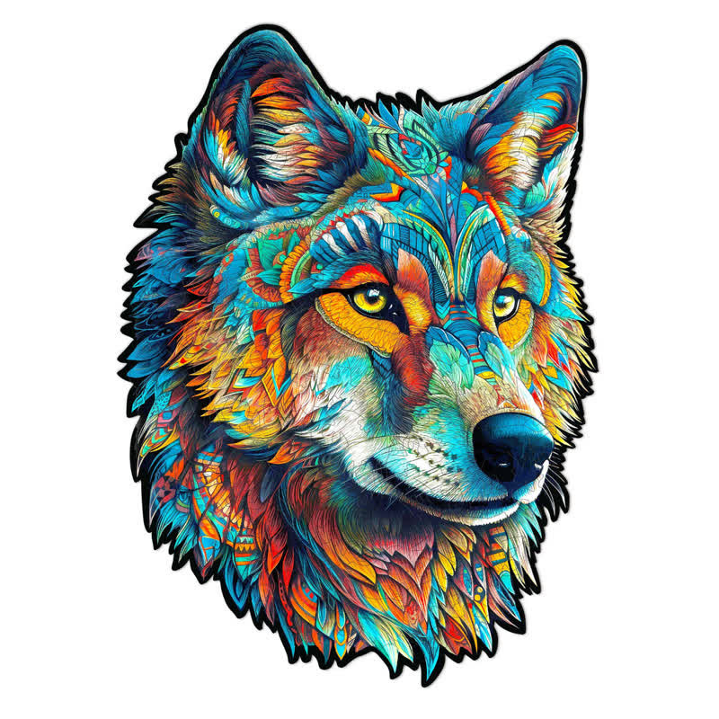 Fearless Wolf  - Wooden Jigsaw Puzzle - A3 - Carton Packaging - image 0