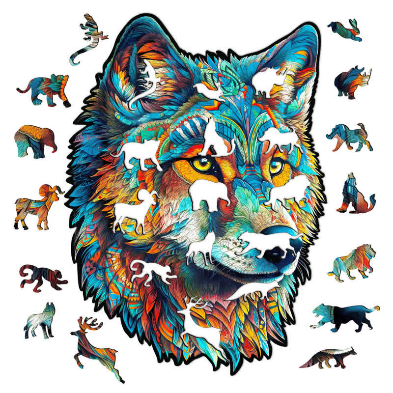 Fearless Wolf  - Wooden Jigsaw Puzzle - image 1