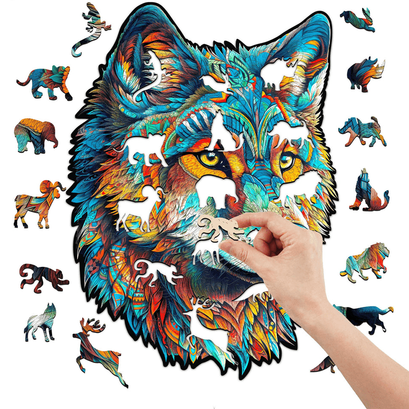 Fearless Wolf  - Wooden Jigsaw Puzzle - image 3