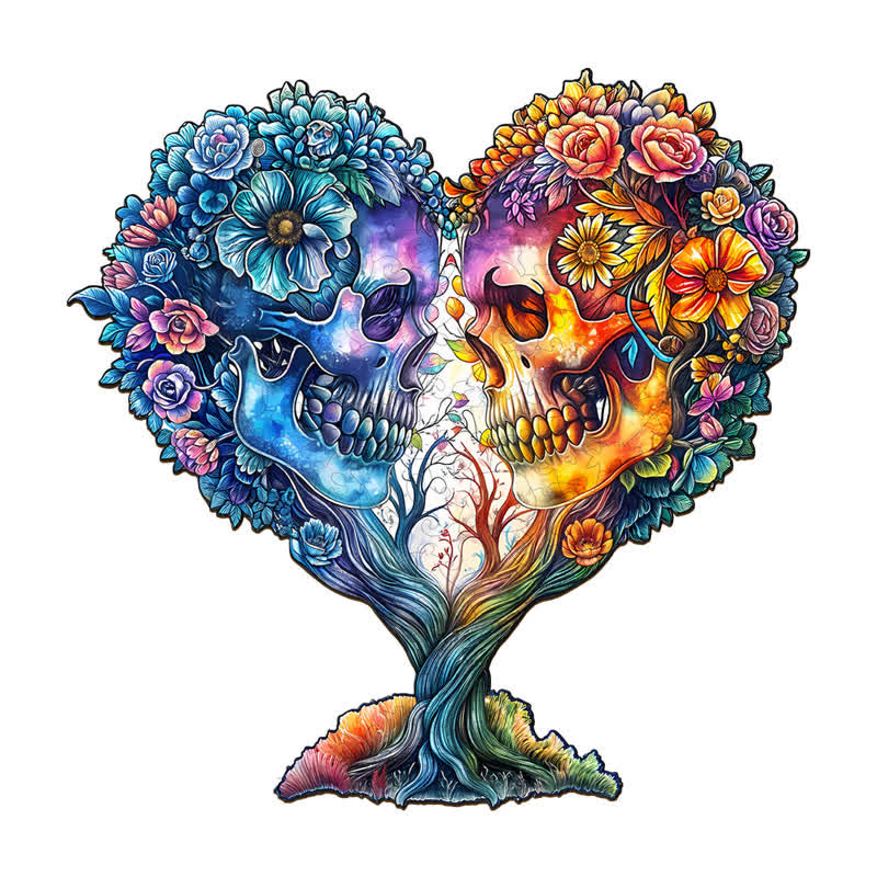 Skull and Love - Wooden Jigsaw Puzzle - A3 - Wooden Gift Packaging - image 0