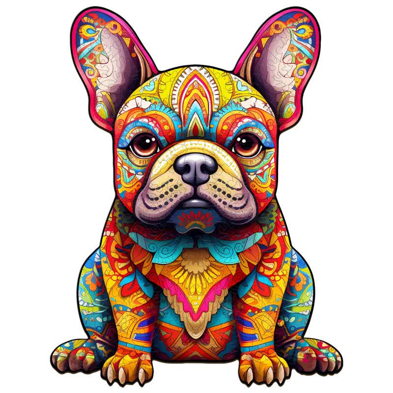 Cute French Dog - Wooden Jigsaw Puzzle - image 0