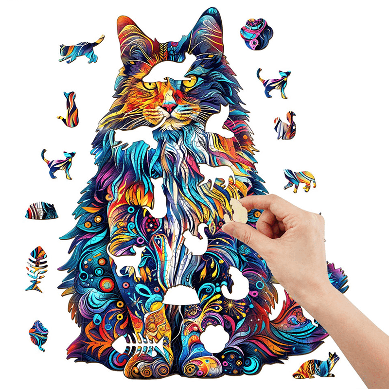 Maine Cat - Wooden Jigsaw Puzzle - image 4