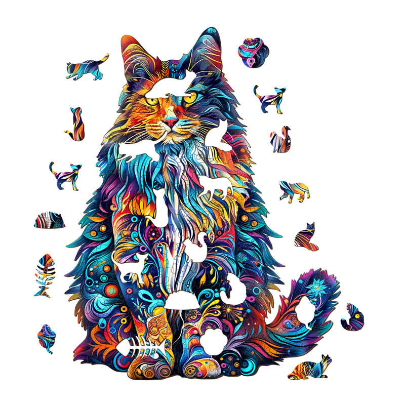 Maine Cat - Wooden Jigsaw Puzzle - image 1