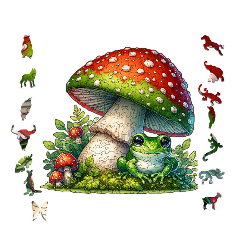 Cute Frog - Wooden Jigsaw Puzzle - image 1