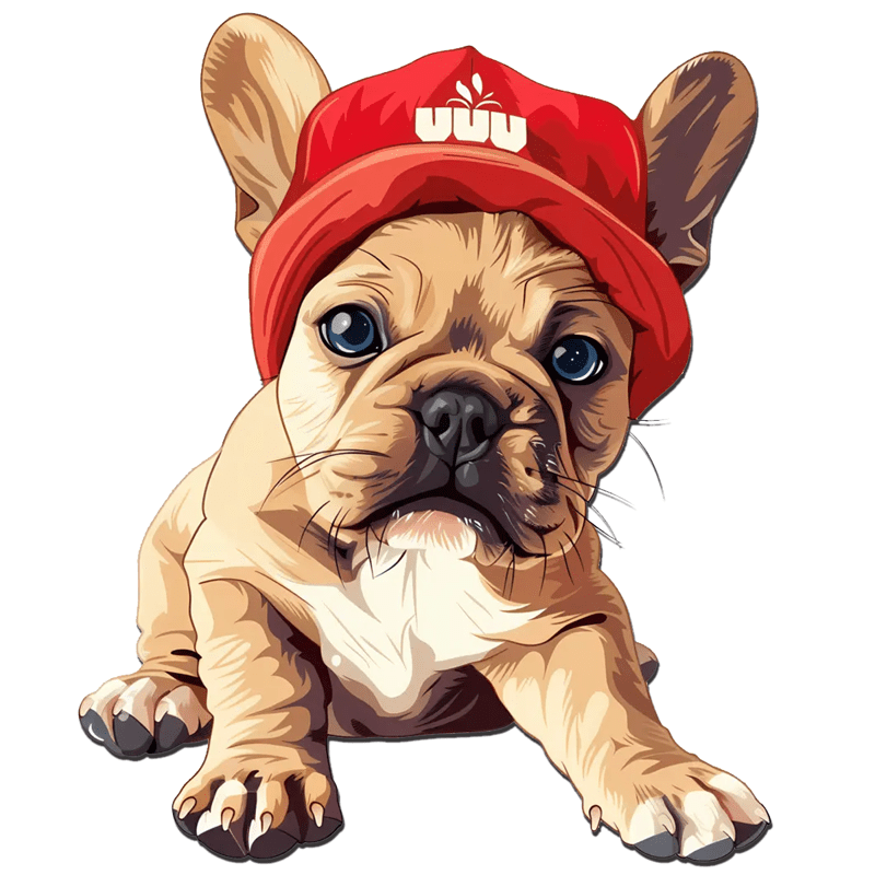 French bulldog dog in red cap  - Wooden Jigsaw Puzzle - A3 - Wooden Gift Packaging - image 0