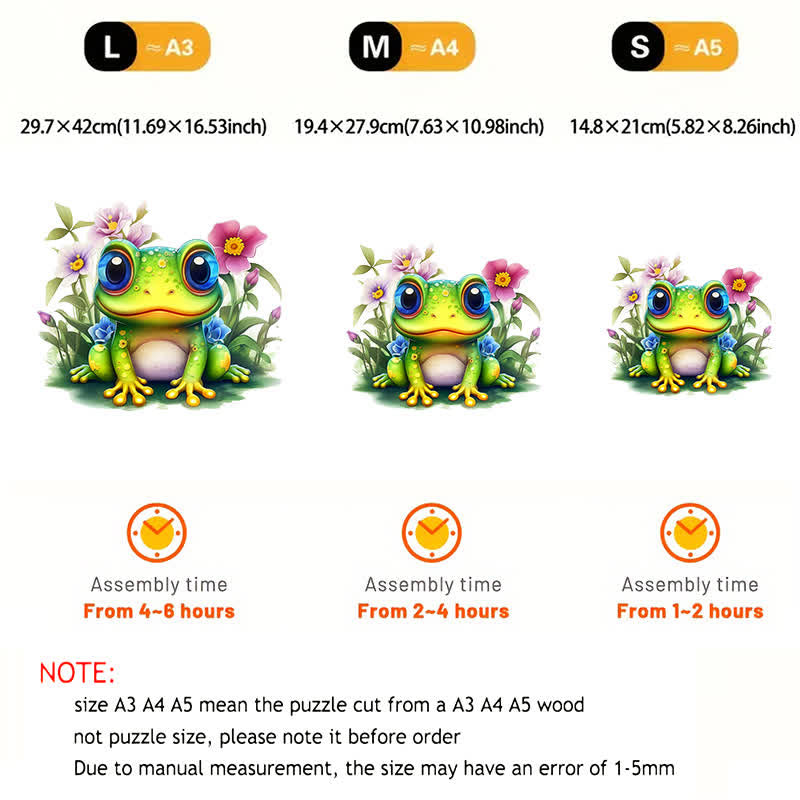 Cute Frog -1 Wooden Jigsaw Puzzle - image 3