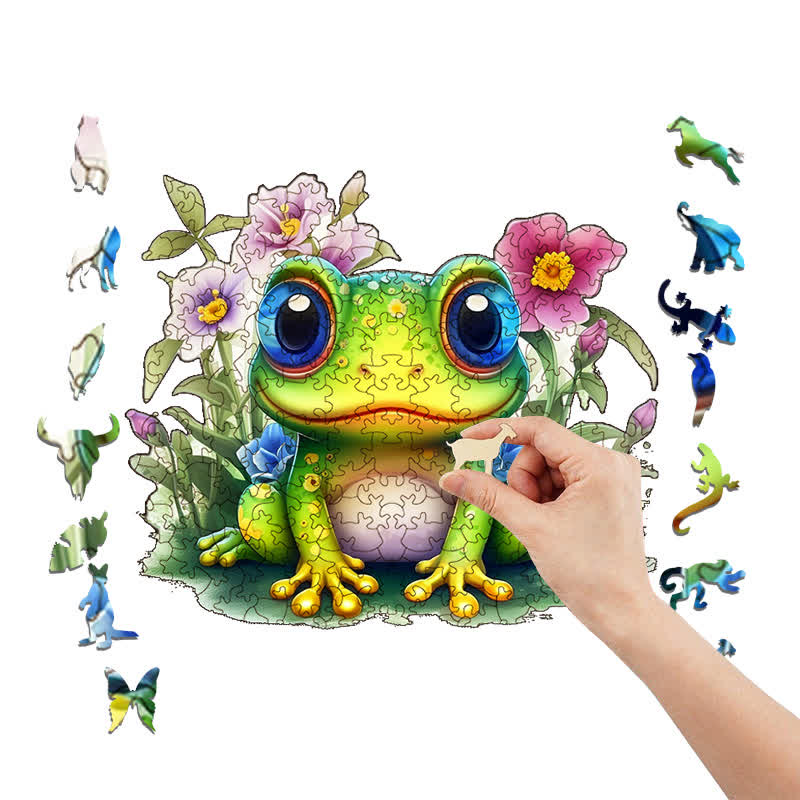 Cute Frog -1 Wooden Jigsaw Puzzle - image 5