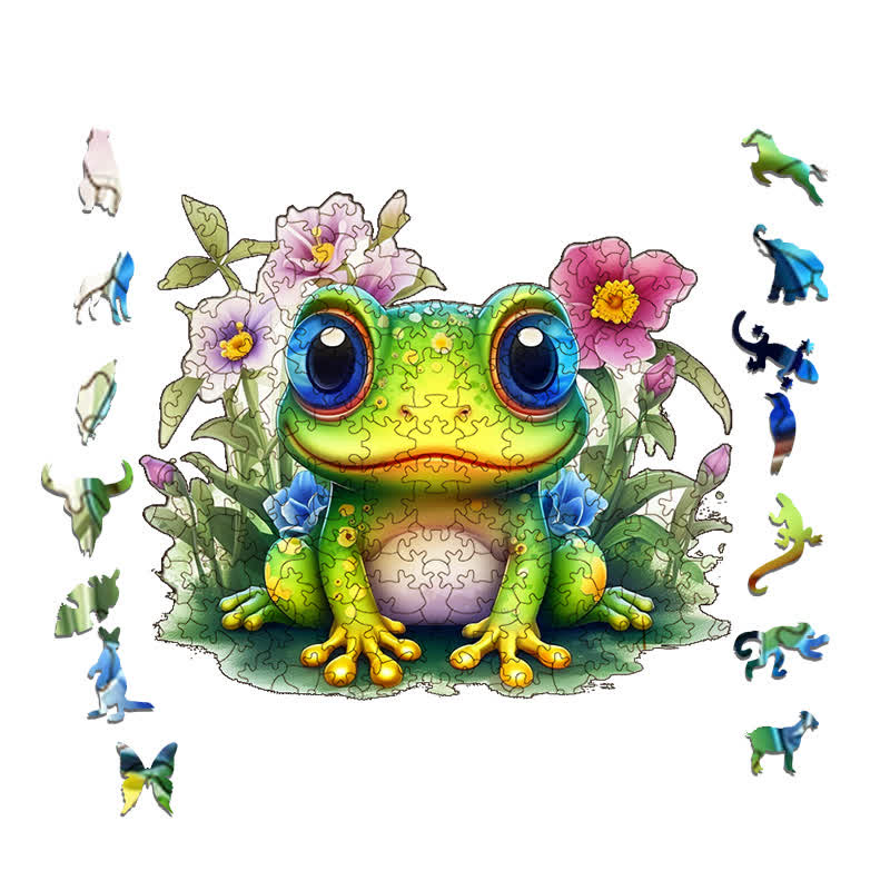 Cute Frog -1 Wooden Jigsaw Puzzle - image 1