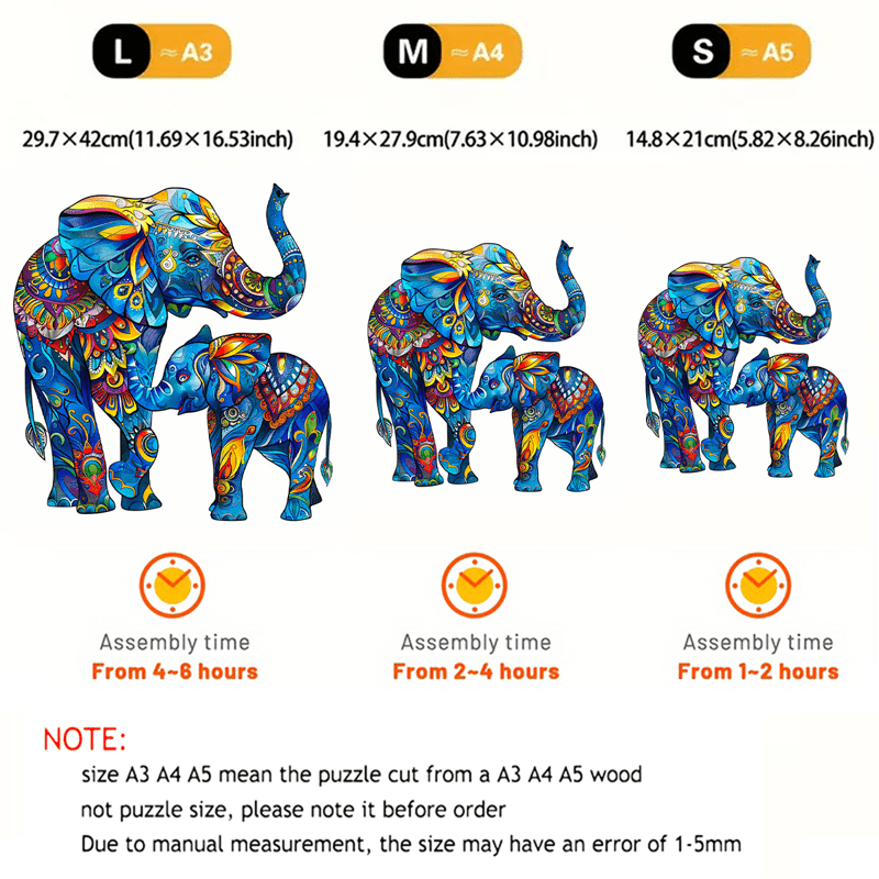 Elephant Family - Wooden Jigsaw Puzzle - image 2