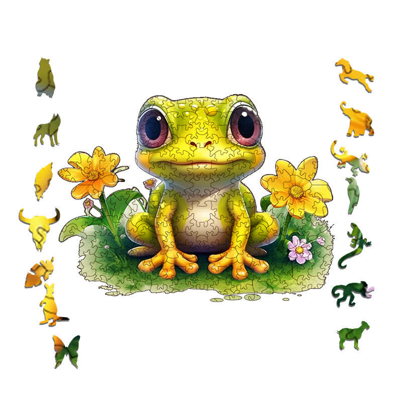 Cute Frog -2 Wooden Jigsaw Puzzle - image 1