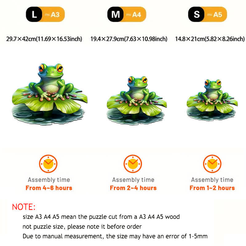 Lovely green baby frog on a big water lilly -  Wooden Jigsaw Puzzle - image 2