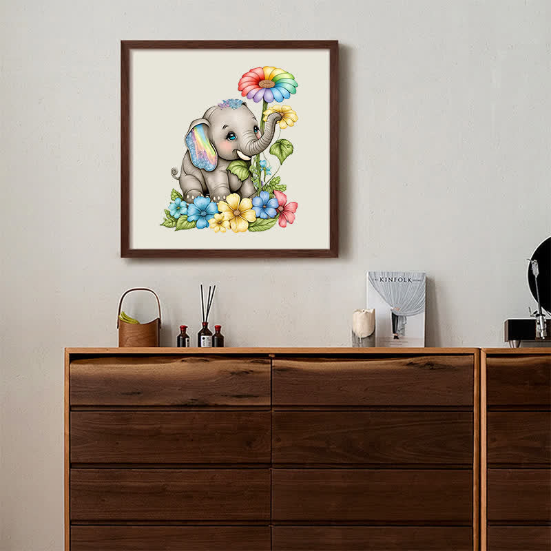 Baby rainbow elephant -  Wooden Jigsaw Puzzle - image 4