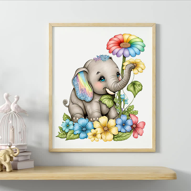 Baby rainbow elephant -  Wooden Jigsaw Puzzle - image 7