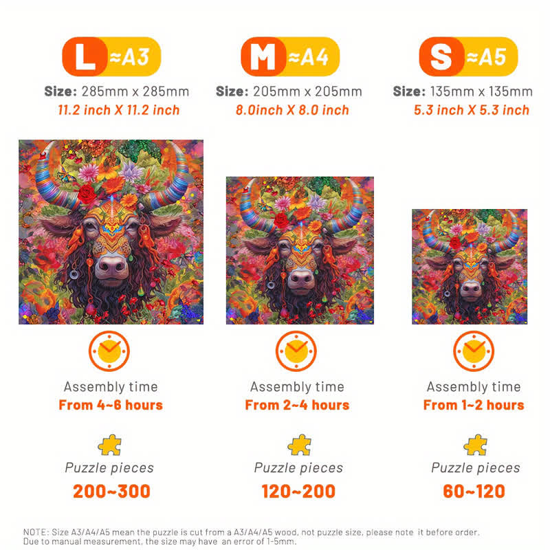 Colorful Highland Cattle Cow - Wooden Jigsaw Puzzle - image 2