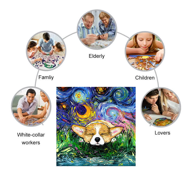 Sleeping Pembroke Welsh Corgi Dog - Wooden Jigsaw Puzzle - image 4