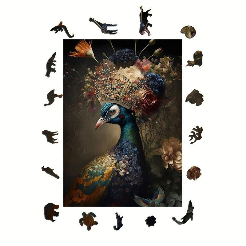 Persian Peacock - Wooden Jigsaw Puzzle - image 1