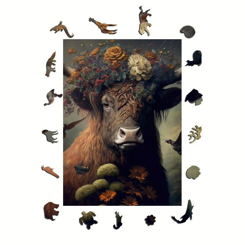 Huge Bull Cow- Wooden Jigsaw Puzzle - image 1