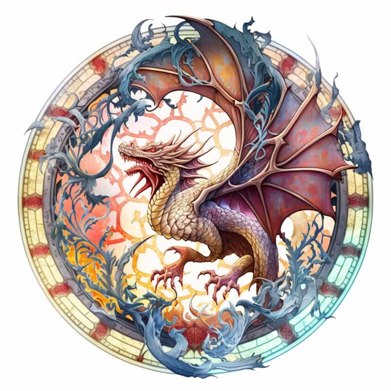 Dragon artwork - Wooden Jigsaw Puzzle - A3 - Wooden Gift Packaging - image 0