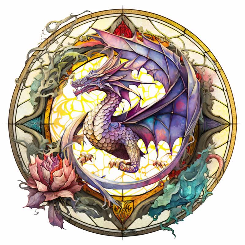 Dragon artwork -4  Wooden Jigsaw Puzzle - A3 - Wooden Gift Packaging - image 0