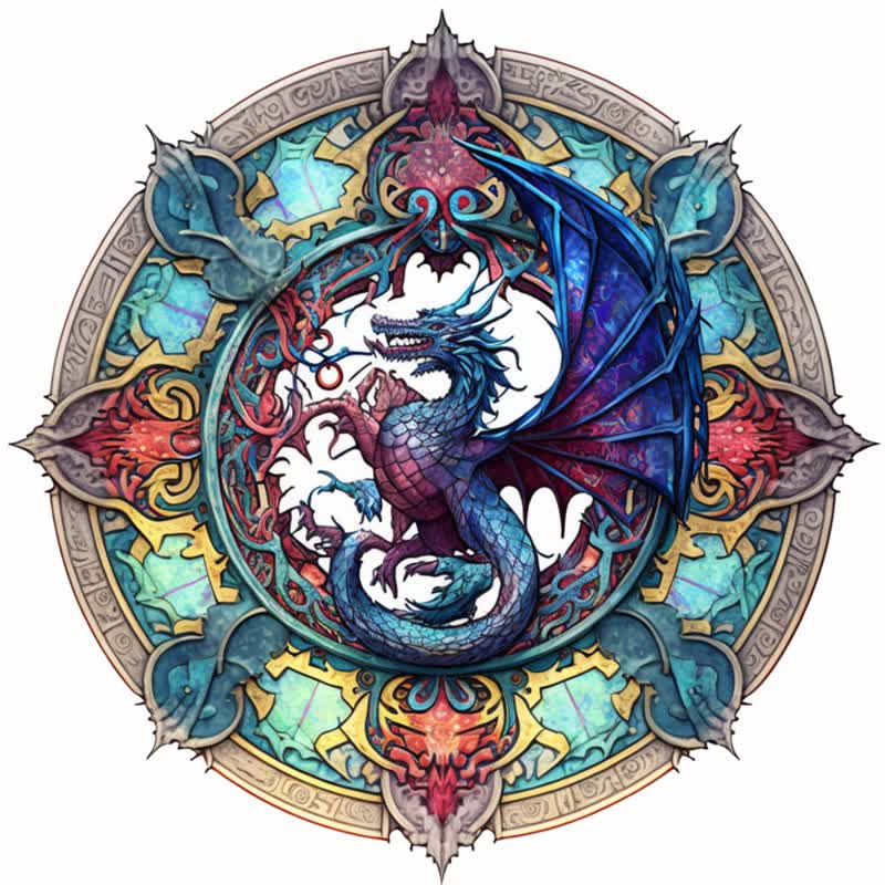 Dragon artwork -3  Wooden Jigsaw Puzzle - A3 - Wooden Gift Packaging - image 0