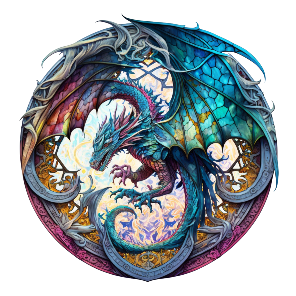 Dragon artwork -6  Wooden Jigsaw Puzzle - A3 - Wooden Gift Packaging - image 0