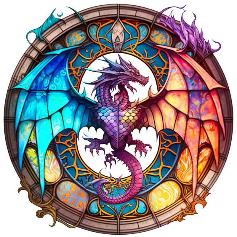 Dragon artwork -5  Wooden Jigsaw Puzzle - A3 - Wooden Gift Packaging - image 0