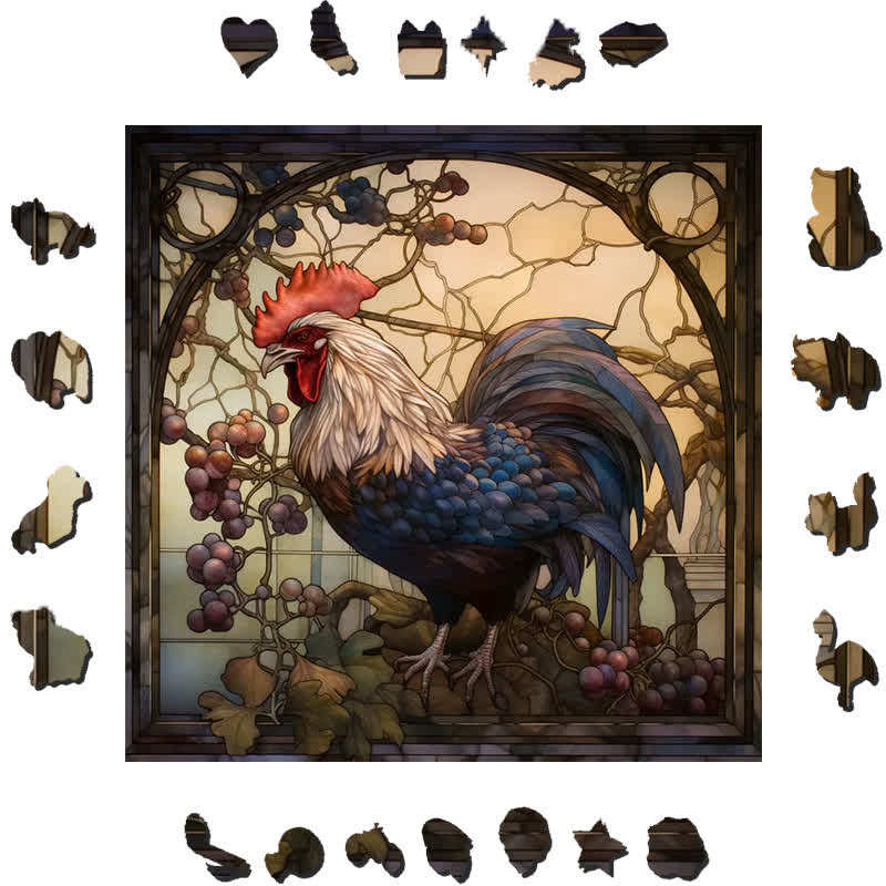 Chicken Rooster - Wooden Jigsaw Puzzle - image 1