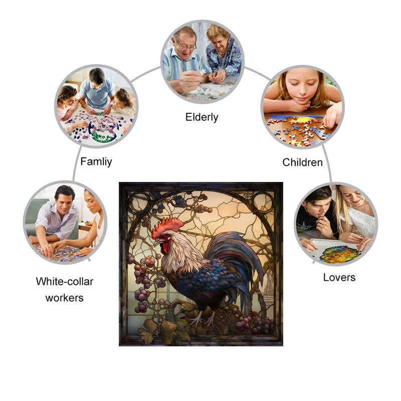 Chicken Rooster - Wooden Jigsaw Puzzle - image 6