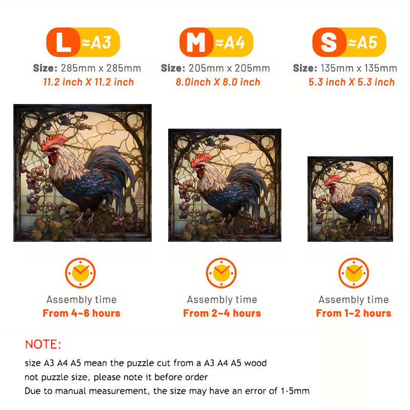 Chicken Rooster - Wooden Jigsaw Puzzle - image 2
