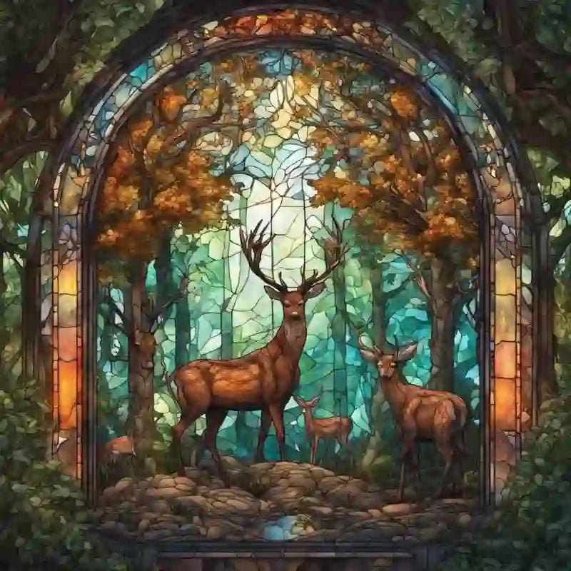Deers on forest - Wooden Jigsaw Puzzle - A3 - Wooden Gift Packaging - image 0