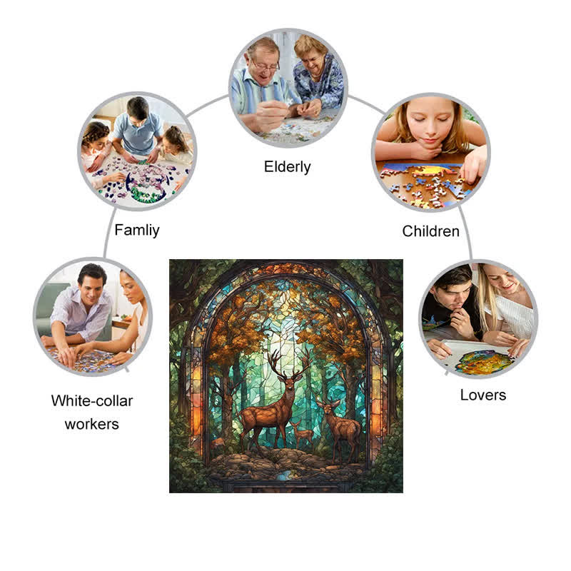 Deers on forest - Wooden Jigsaw Puzzle - image 5