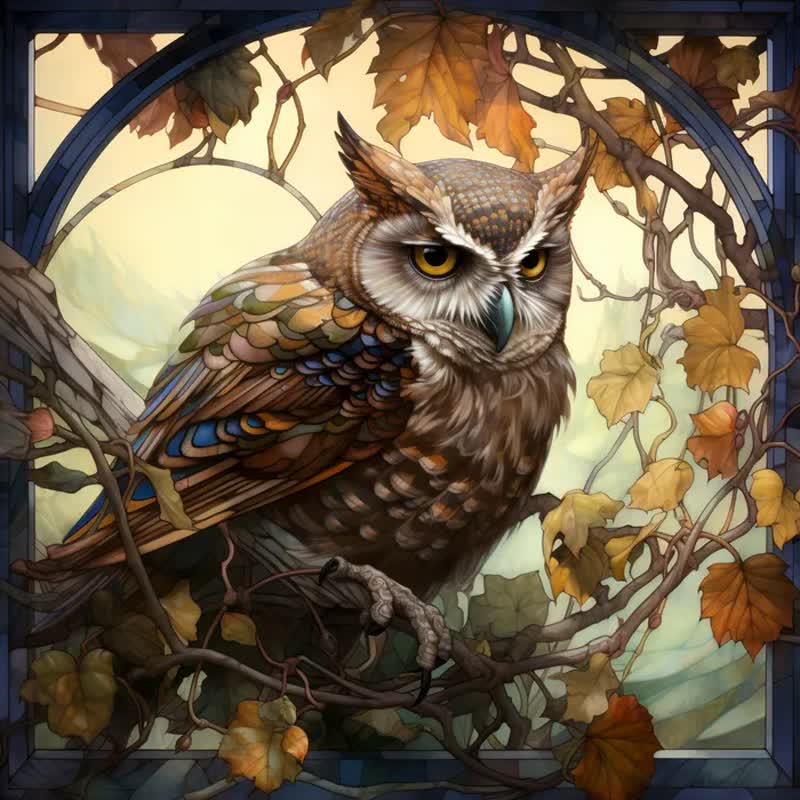 Cute and delicate owl - Wooden Jigsaw Puzzle - A3 - Wooden Gift Packaging - image 0