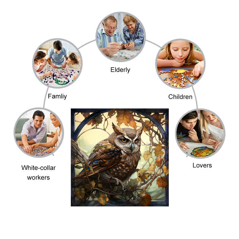 Cute and delicate owl - Wooden Jigsaw Puzzle - image 5